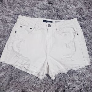 Aeropostale White High Waisted Shorty Shorts